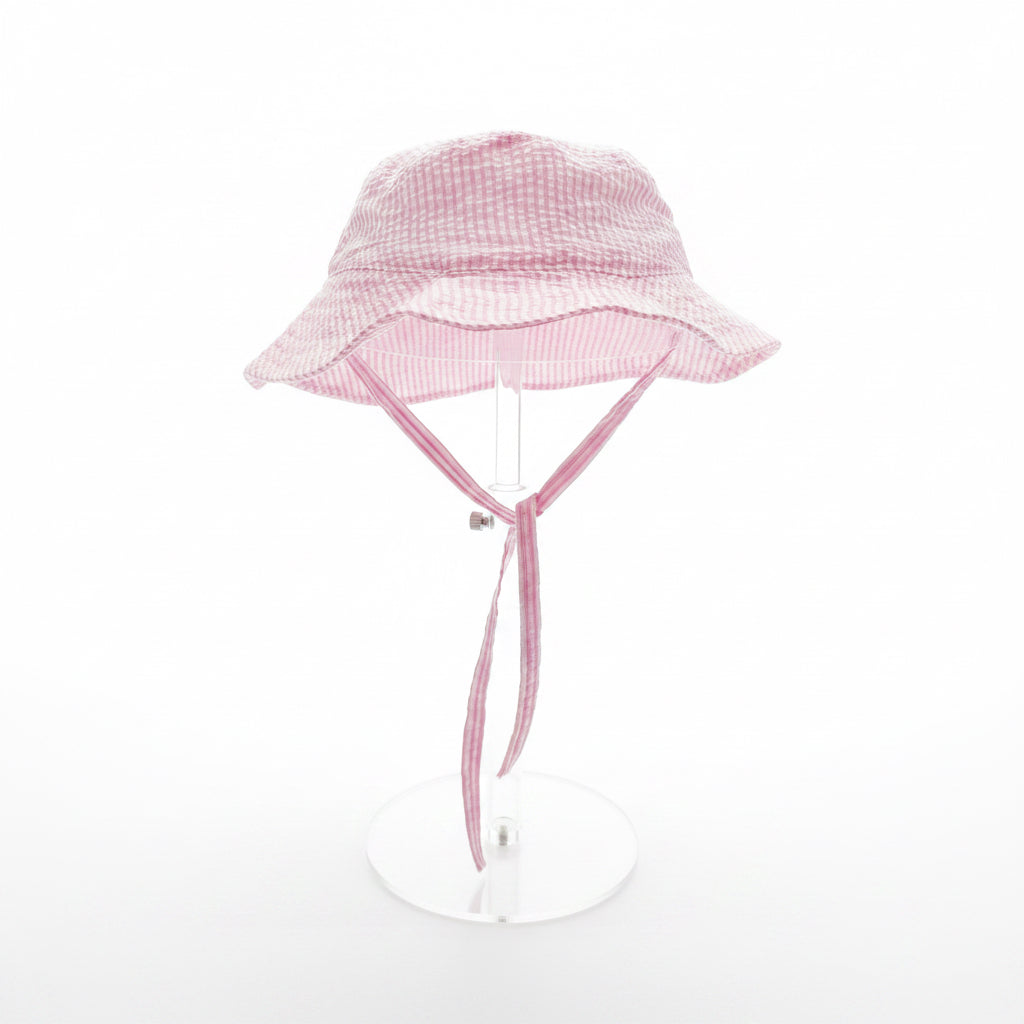 Pink Seersucker Kids Hat