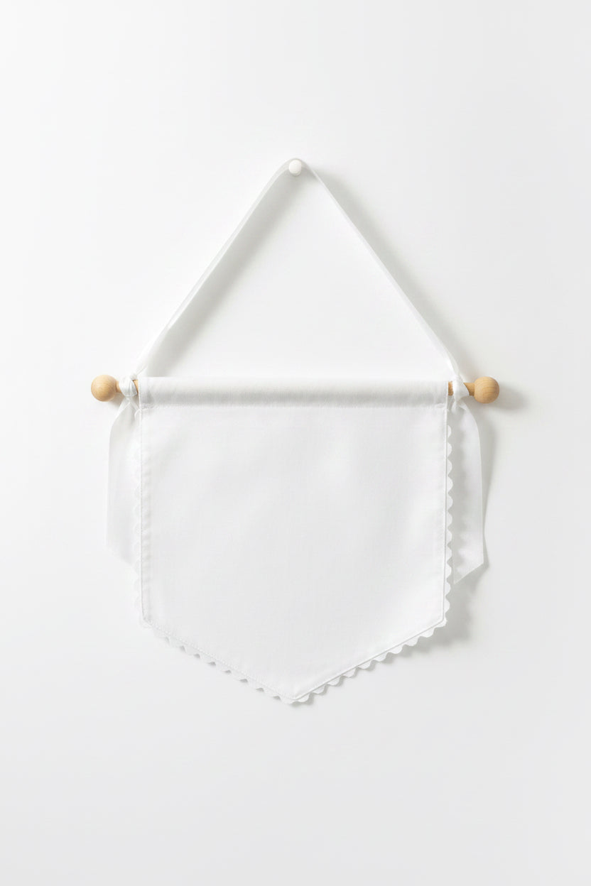 Ric Rac Trim White Baby Banner