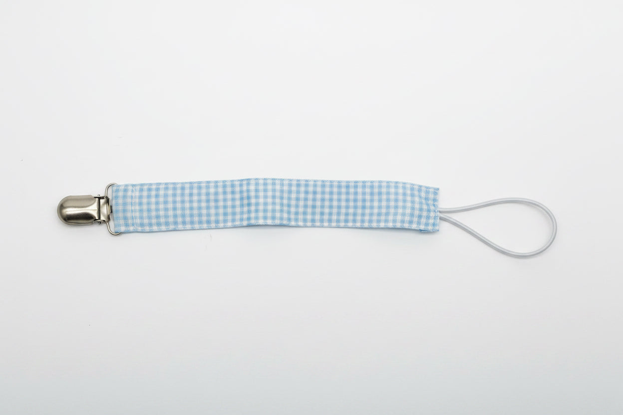 Blue Checker Pacifier Clip