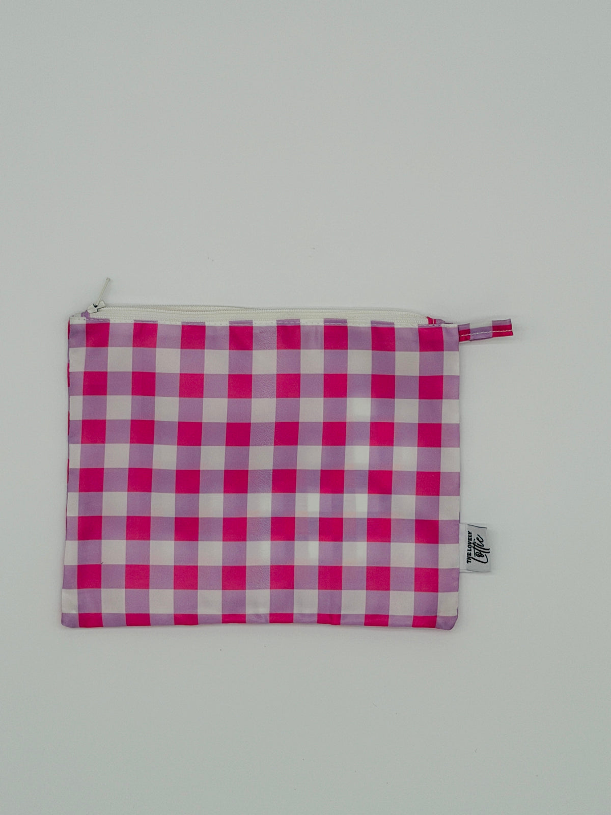 Pink Gingham Long Sleeve Catch-All Bib