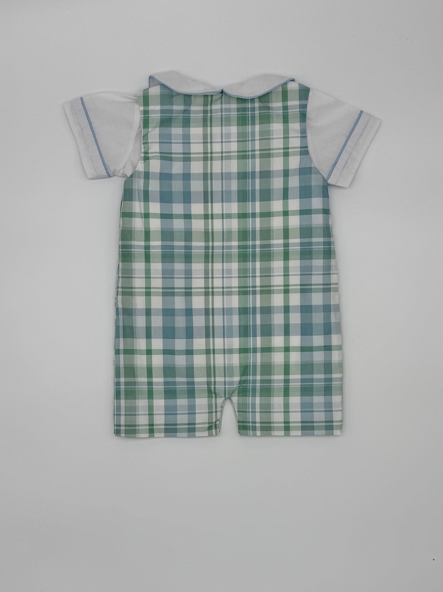 Boys Blue and Green Plaid Jon Jon Set