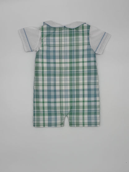 Boys Blue and Green Plaid Jon Jon Set