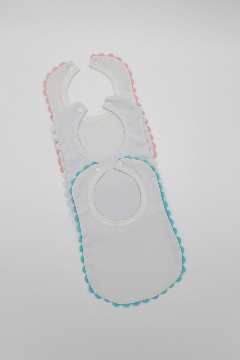 White Bib with White Ric Rac Trim