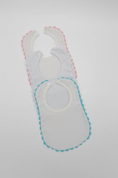White Bib with White Ric Rac Trim