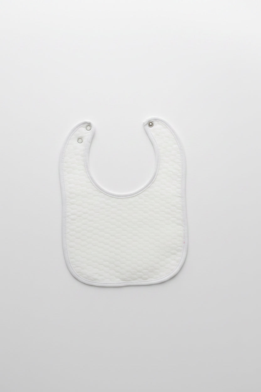 White Quilted Cotton Bib