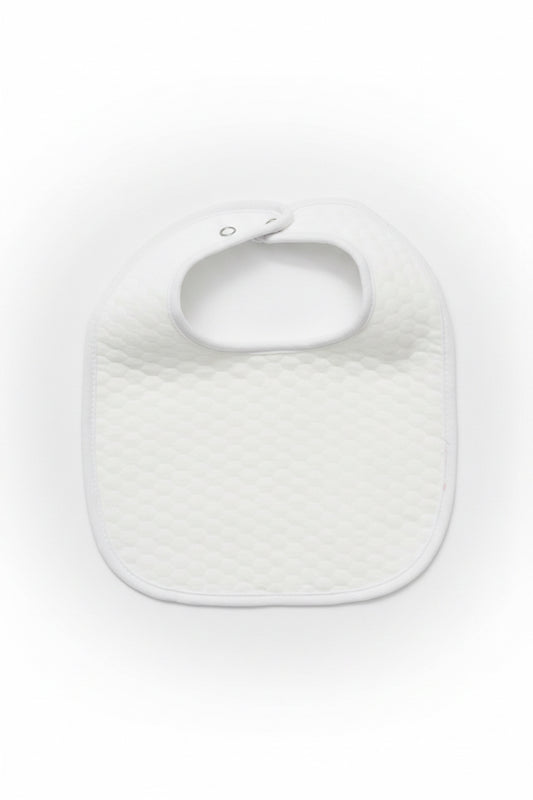 White Quilted Cotton Bib