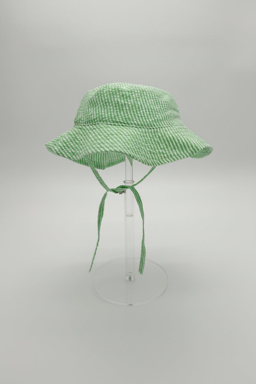 Green Seersucker Kids Hat