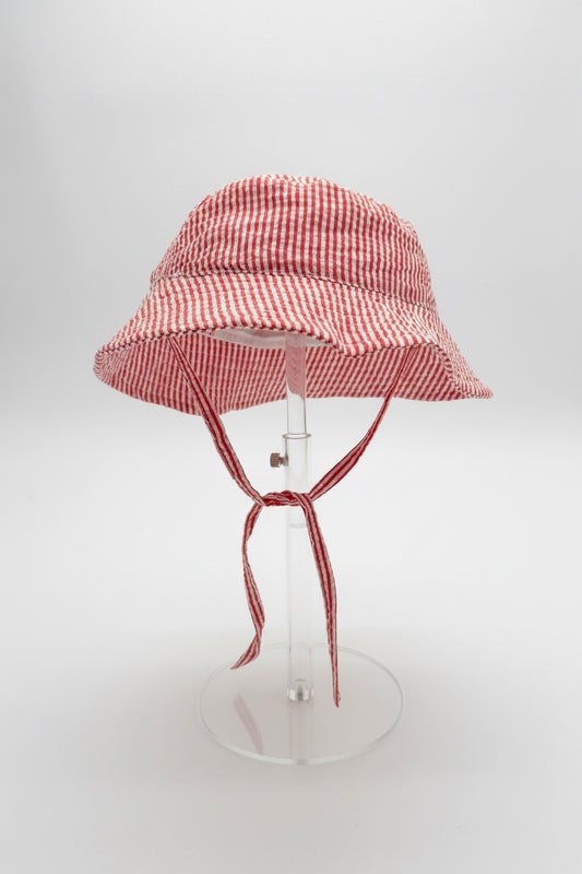 Red Seersucker Kids Hat