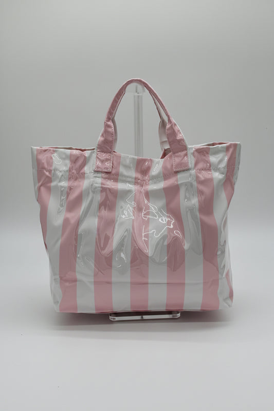 Light Pink and White PVC Tote