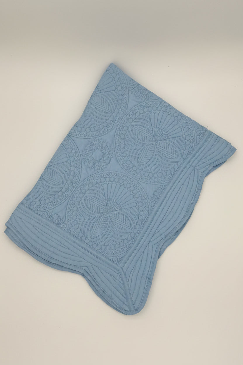 Blue Quilted Heirloom Baby Blankets