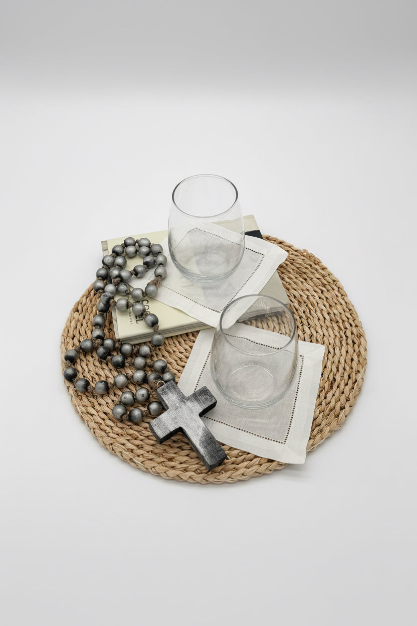White Linen Cocktail Napkins