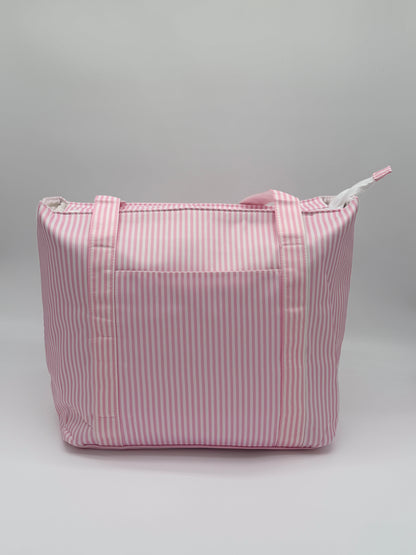 Pink Stripe Wipeable Tote