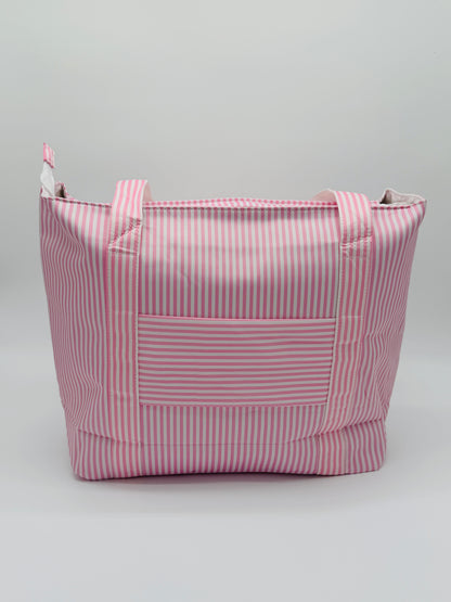Pink Stripe Wipeable Tote