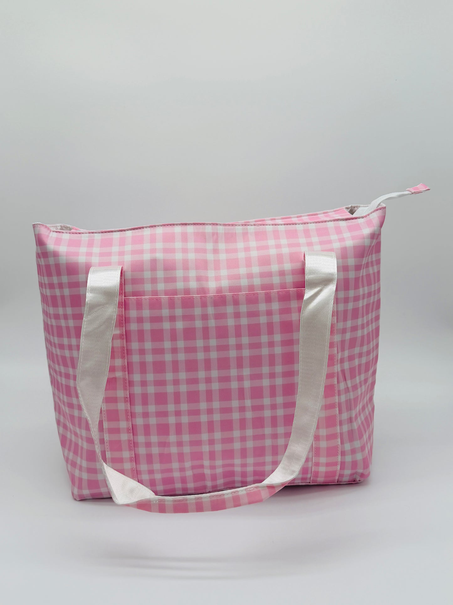 Pink Plaid Wipeable Tote