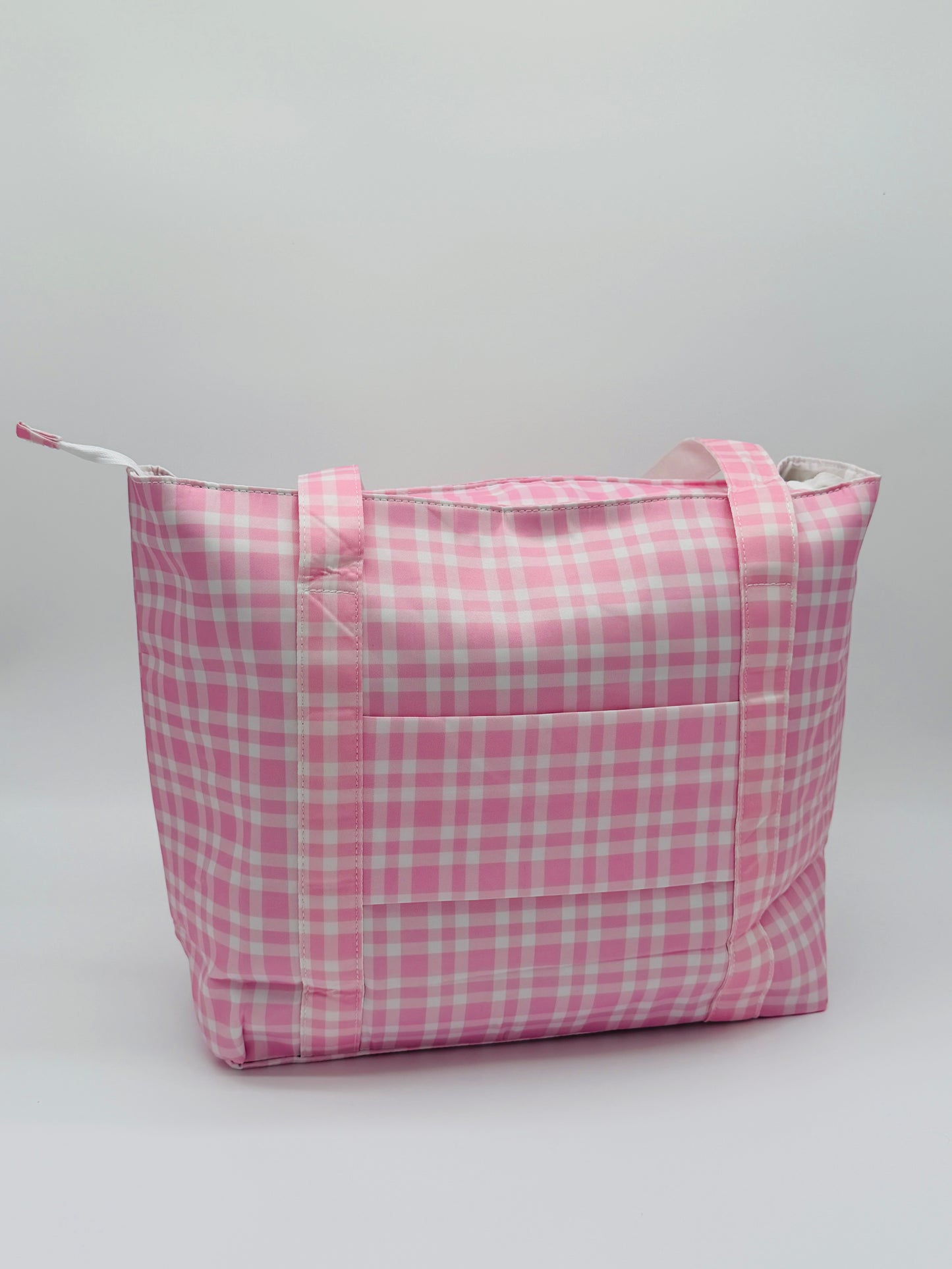 Pink Plaid Wipeable Tote