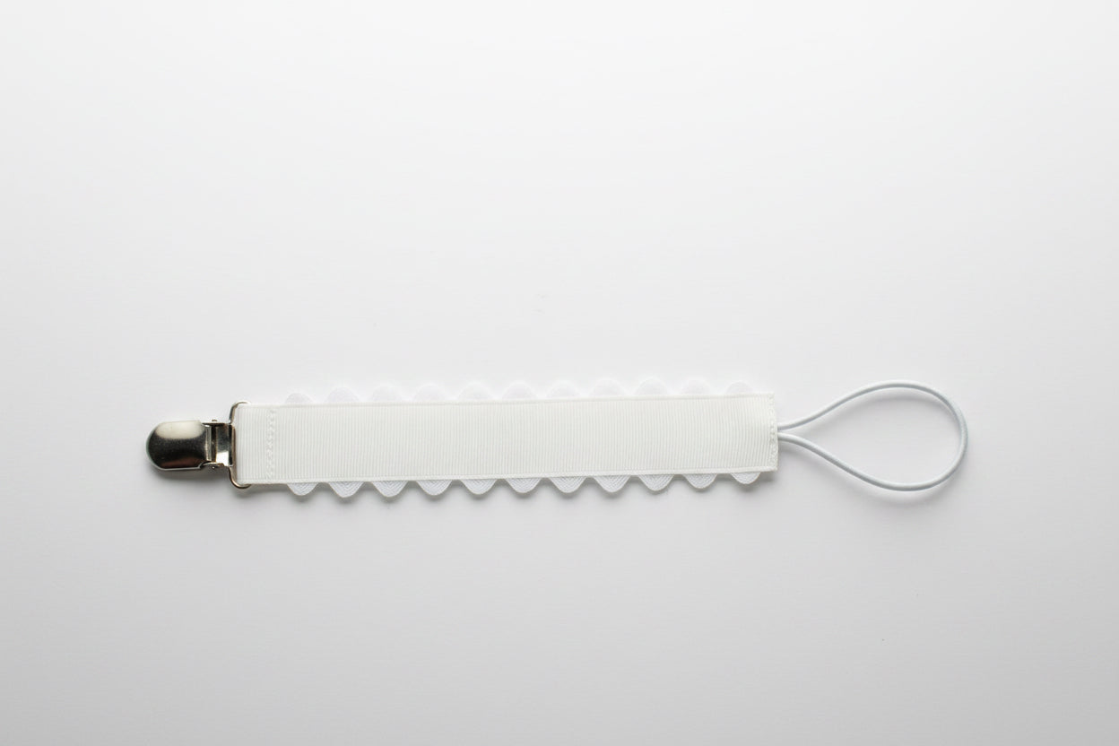 White Pacifier Clip