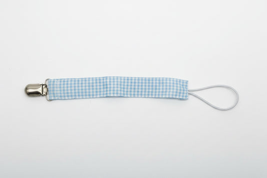 Blue Checker Pacifier Clip
