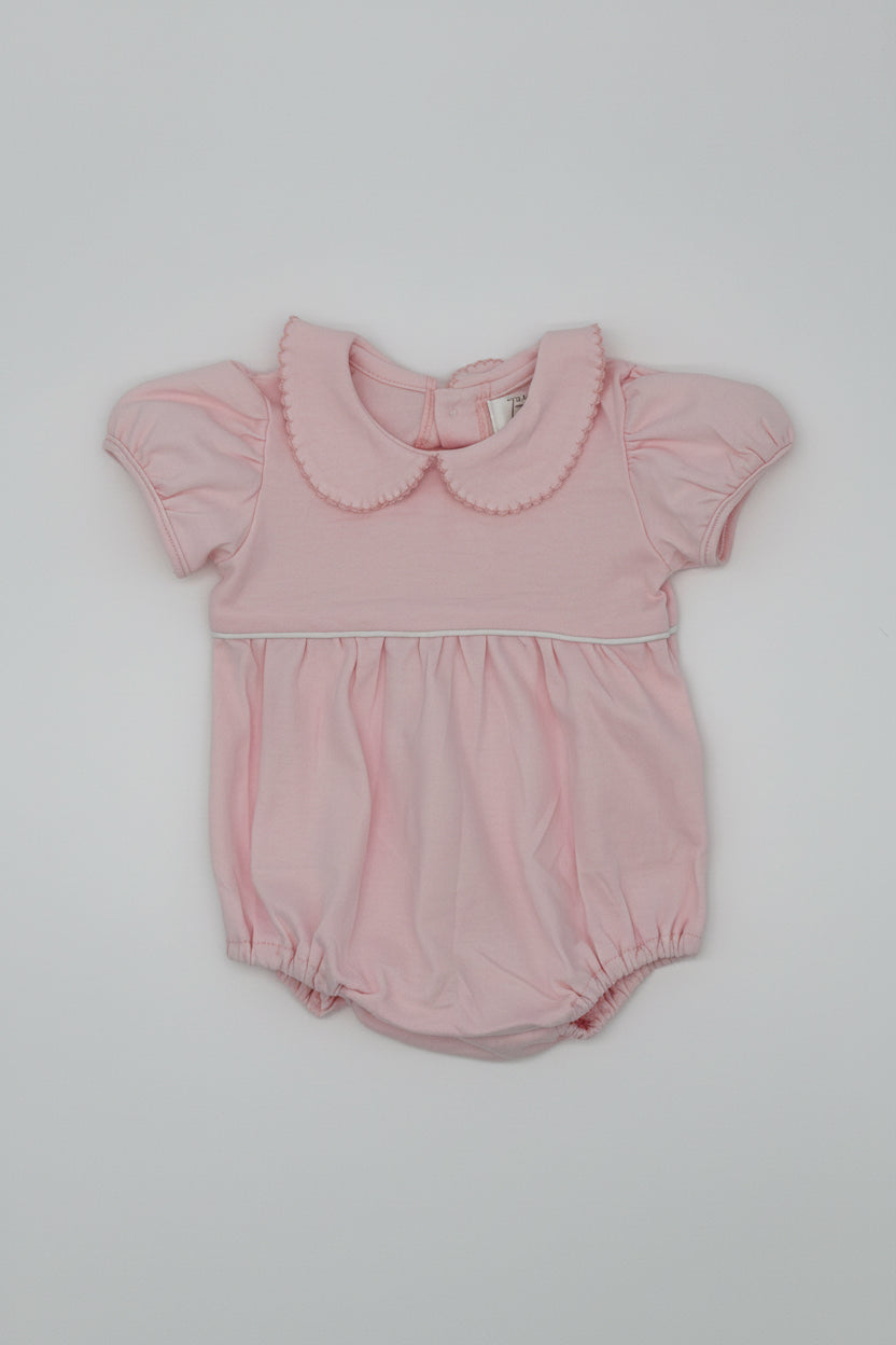 Pink Cotton Bubble with Picot Trim Collar