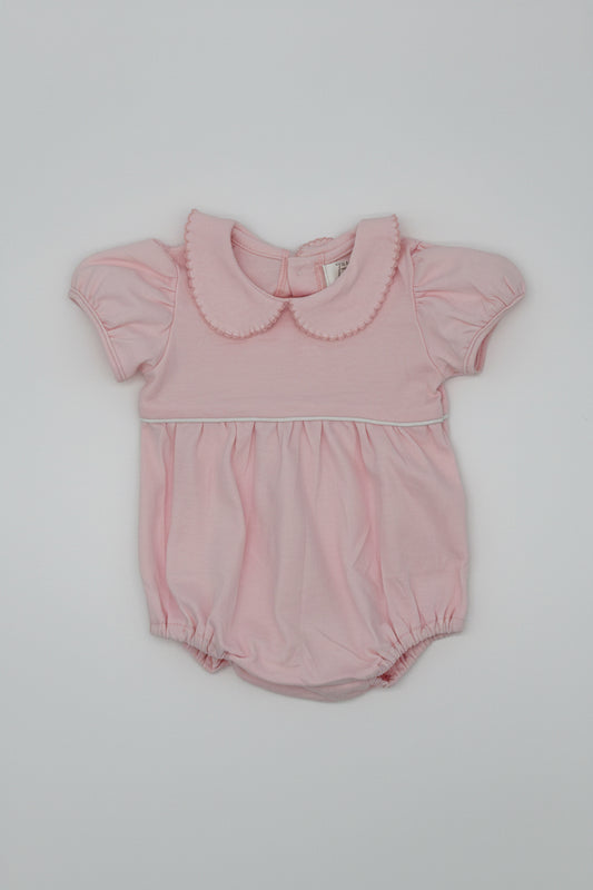 Pink Cotton Bubble with Picot Trim Collar