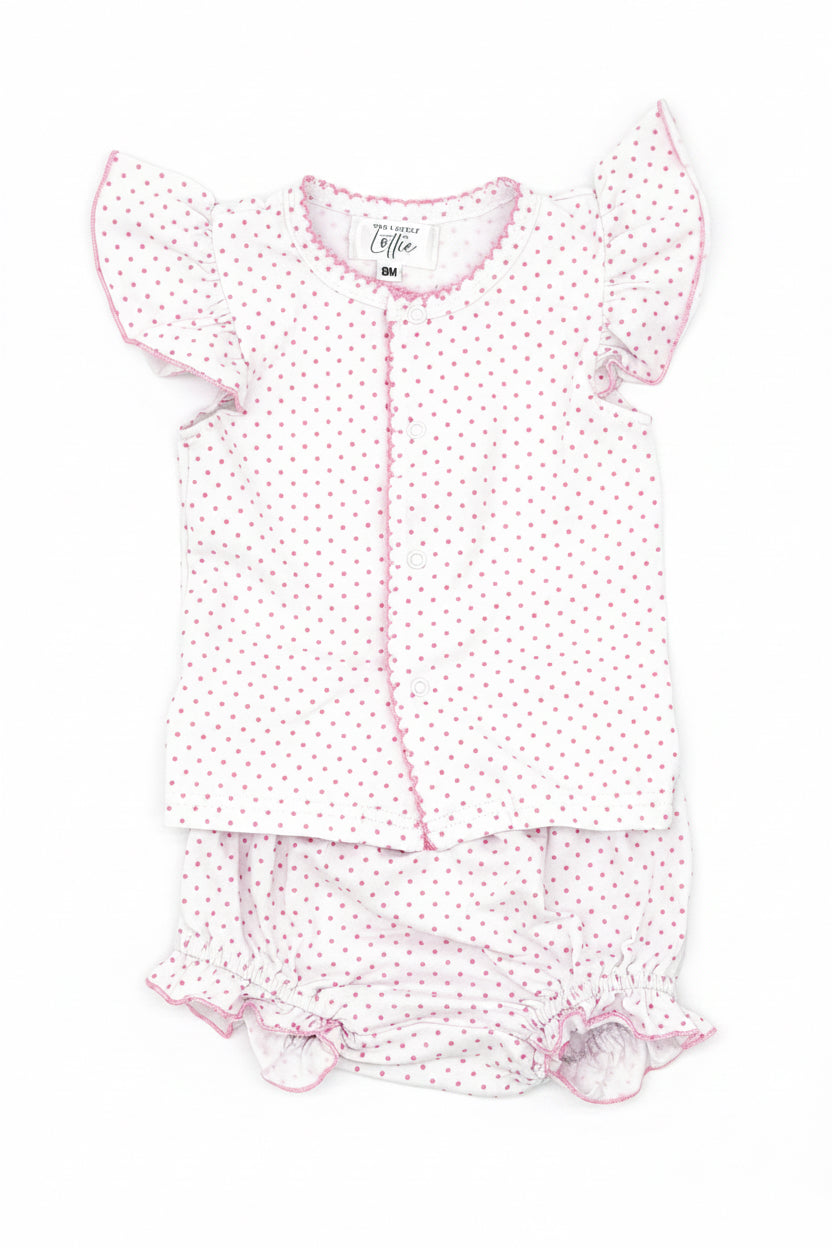 Pink Bitty Dot Diaper Set