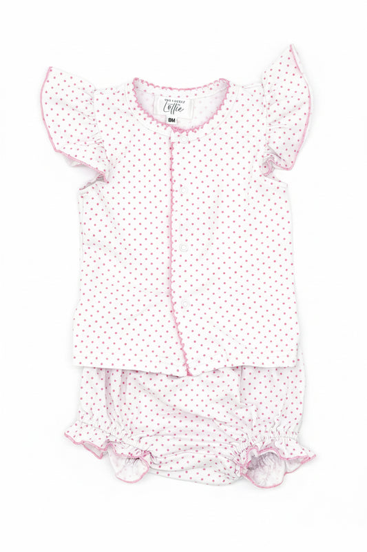 Pink Bitty Dot Diaper Set