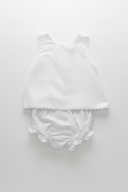 White Ric Rac Diaper Set