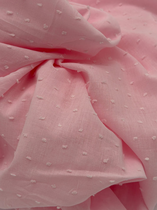 Pink Swiss Dot Fabric