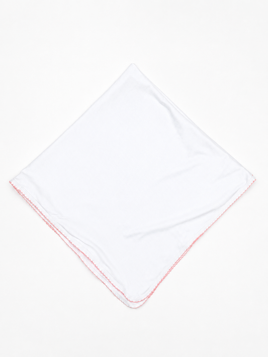 White Blanket with Pink Picot Trim