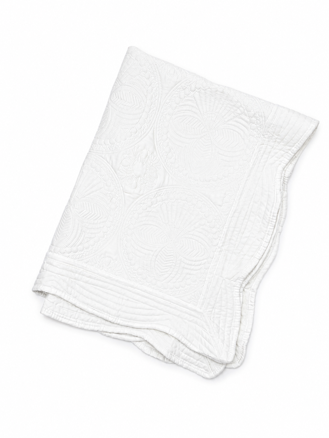 White Quilted Heirloom Baby Blanket