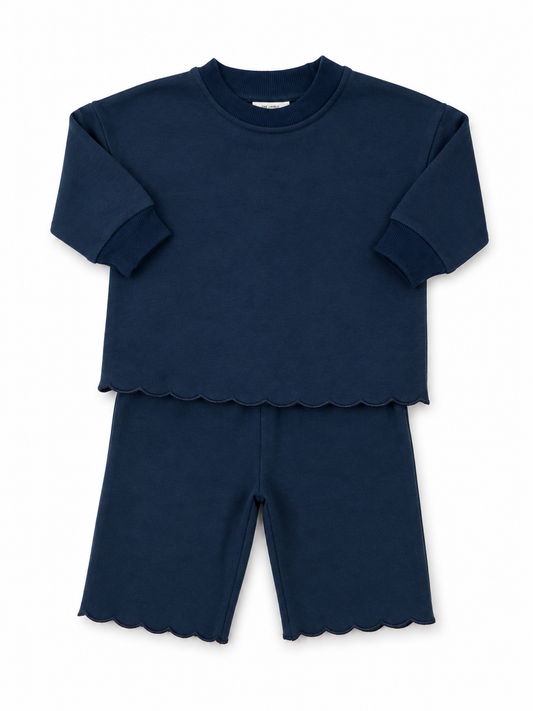 Girls Blue Scallop Set