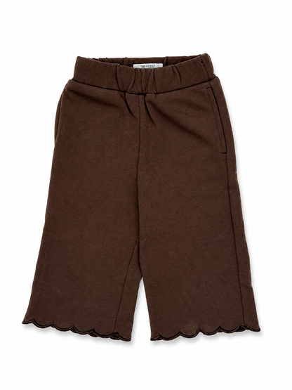 Girls Brown Scallop Long Sleeve Set