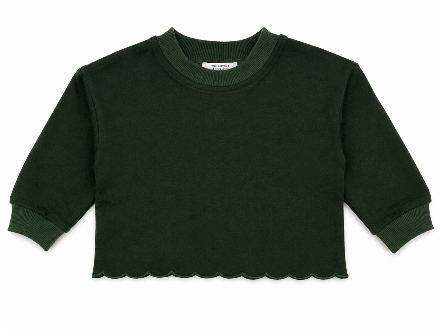 Girls Green Scallop Long Sleeve Set