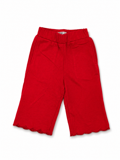 Girls Red Scallop Long Sleeve Set